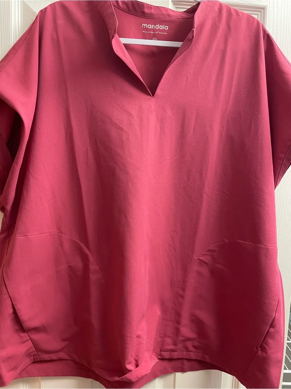 Women's deep rose Utility Scrub Pants & Top Set